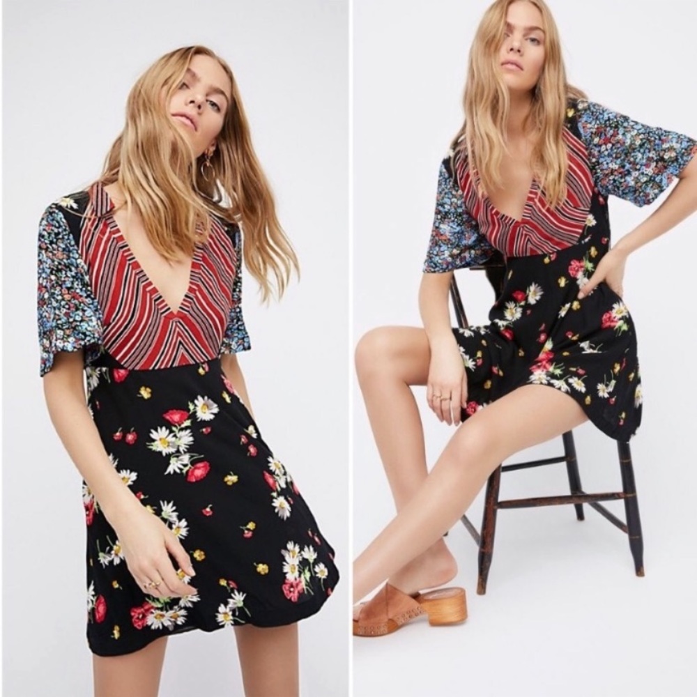 NWT Free People Mix It Up Mini Dress